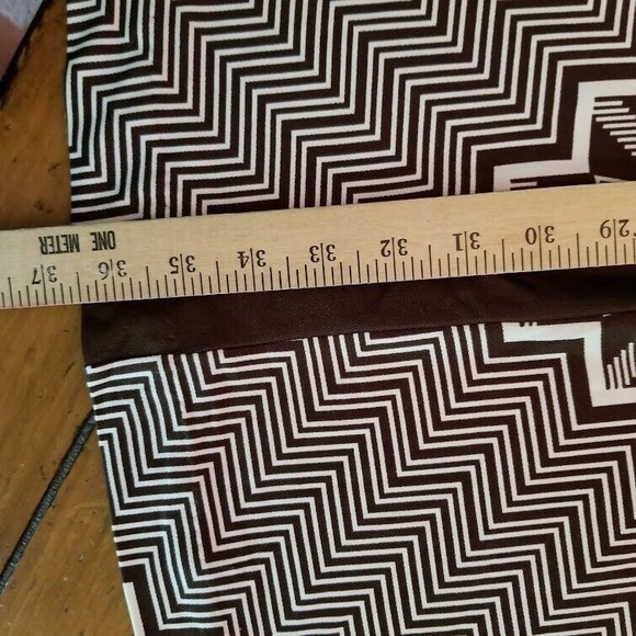 Tory Burch Brown Chevron Midi  Sleeveless 100% Silk Dress Sz Small - Picture 9 of 14